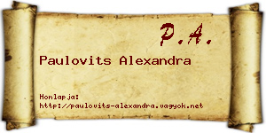 Paulovits Alexandra névjegykártya