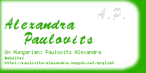 alexandra paulovits business card